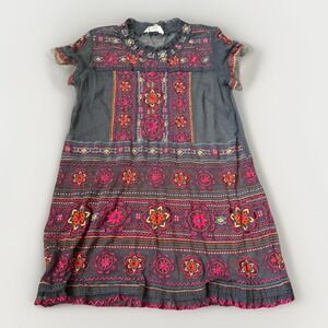 Odd Molly | Colorful Embroidered Sheer Sleeve Top Bohemian Feminine Size 2/ M